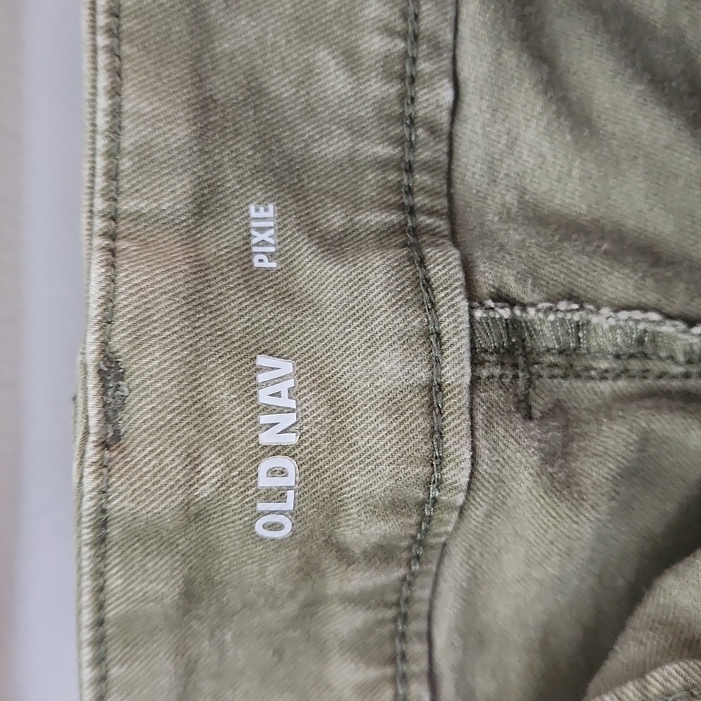 Old Navy Moss Landing Green Pixie Chino Pants Size 10 – High-Rise Skinny Ankle - Picture 10 of 13
